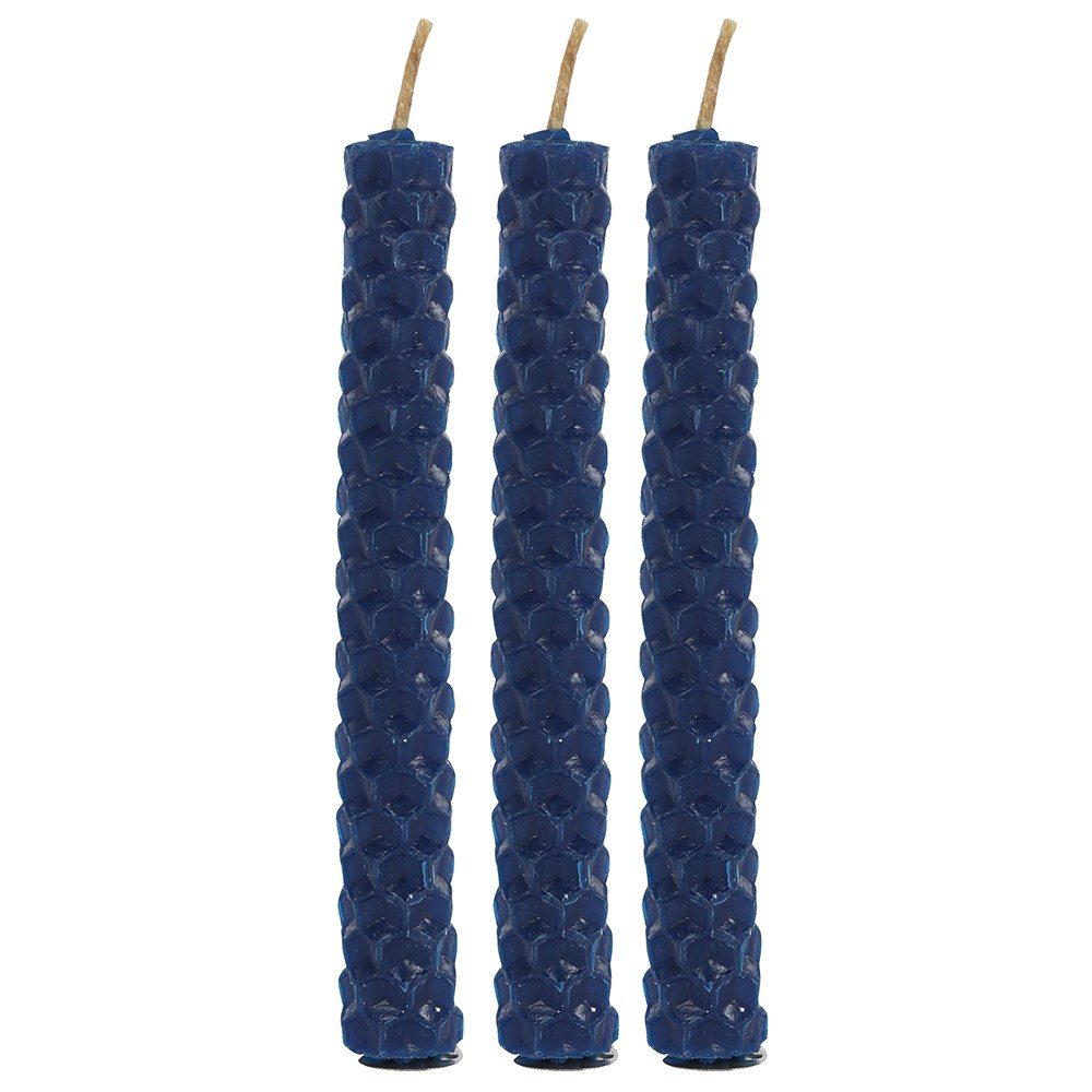 Something Different - Pack of 6 Blue Beeswax Spell Candles Kerze - Blau